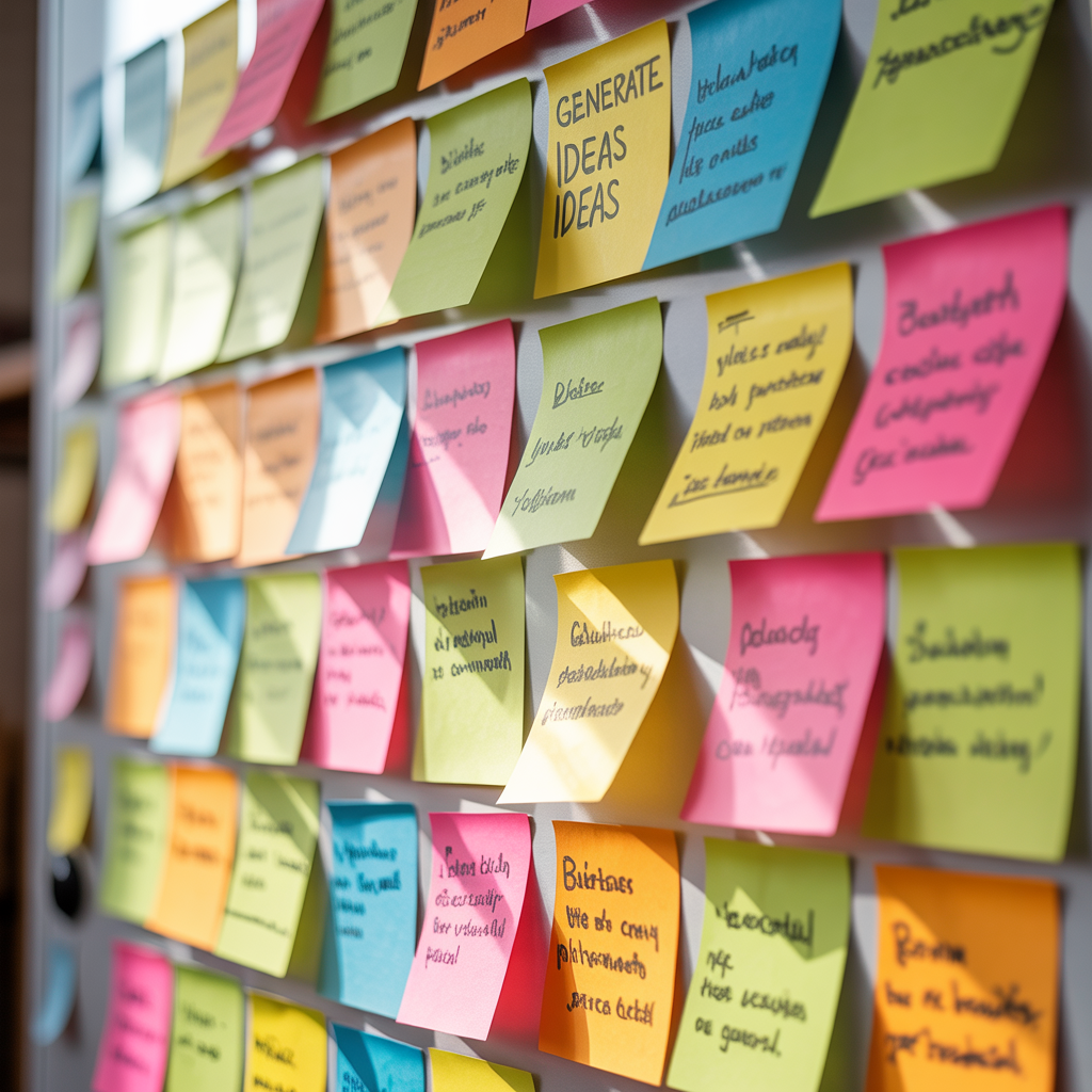 Tableau de brainstorming coloré avec des idées de développement personnel